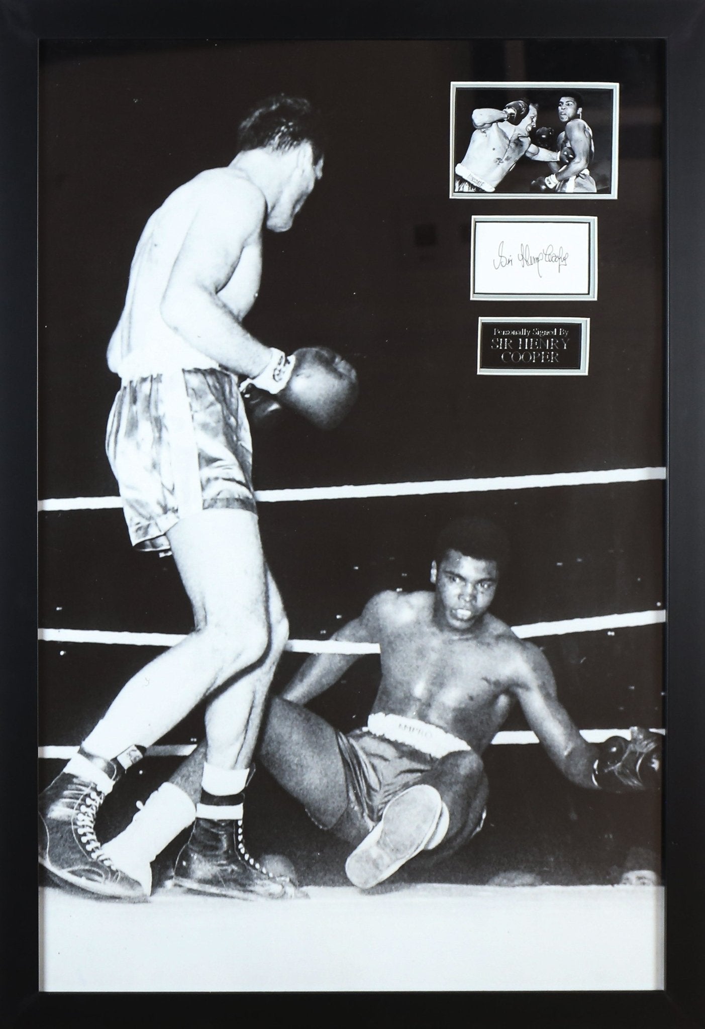 Henry Cooper Signed Whitecard Framed Display - Memorabilia Framers Shop